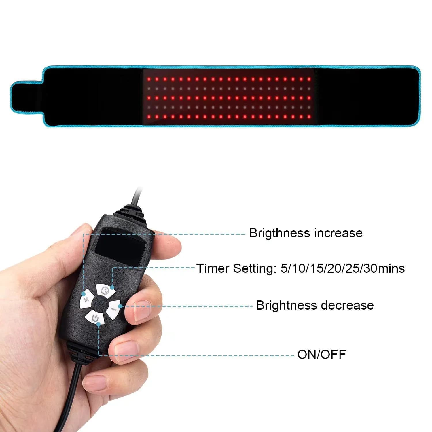 image-Red Light Therapy Belt 660/850nm Vibration Massage