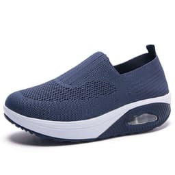 image-Mesh Women's Sports Shoes - Beige Flat Heel