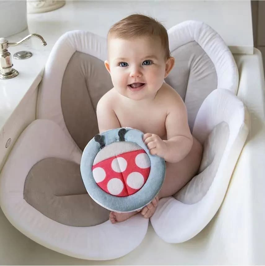 image-Amazon Cross-border Baby Shower Bath Mat Newborn Flower Bath Mat Sun Flower Sink Face Wash Cushion Compression