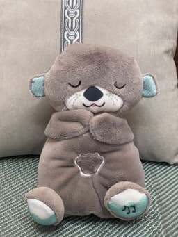 image-Breathing Bear Plush Toy - Dark Gray 30cm Soothing