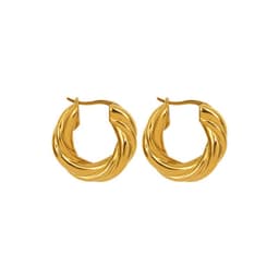 image-June Moshang Titanium Steel Earrings F435 - 18K Gold Plated