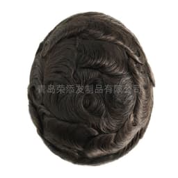 image-Men's Hair Topper - Real Human Hair Mono Base Black