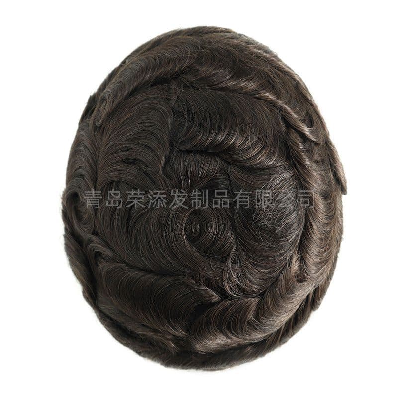 image-Men's Hair Topper - Real Human Hair Mono Base Black