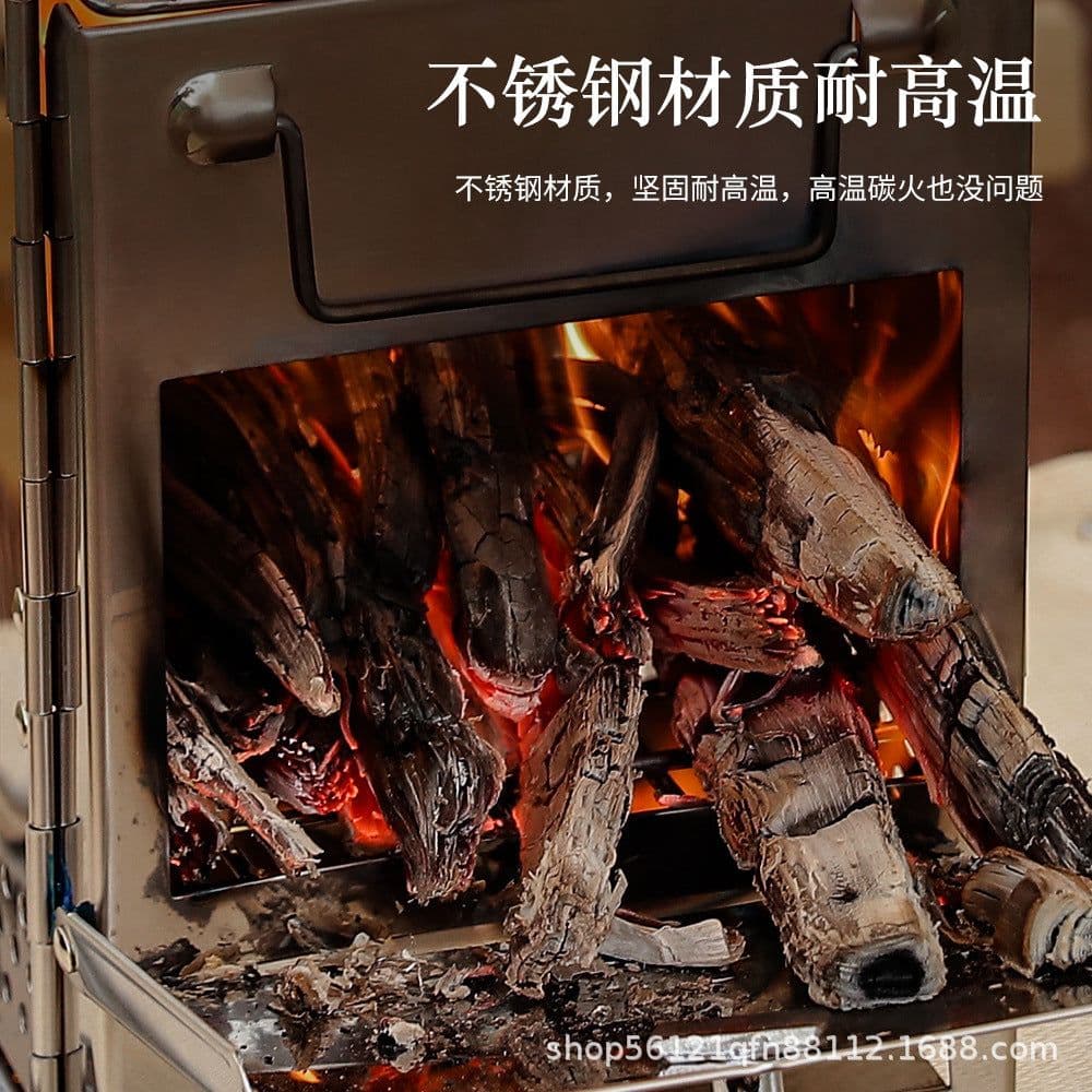 image-Outdoor Windproof Folding BBQ Stove Portable Stainless Steel