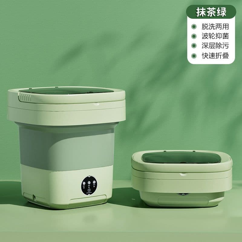 image-Folding washing machine portable large-capacity home wash-and-dry all-in-one dormitory underwear cleaning machine sock washing artifact