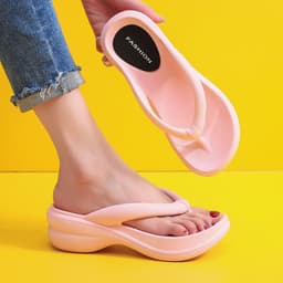 image-EVA Flip Flops Women - Pink Herringbone Round Toe