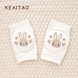 image-Cute baby knee pads for boys and girls crawling protective gear baby toddler anti-fall pure white sponge elbow pads summer thin