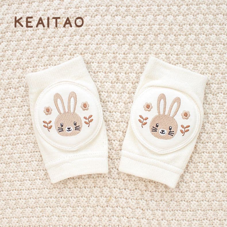 image-Cute baby knee pads for boys and girls crawling protective gear baby toddler anti-fall pure white sponge elbow pads summer thin