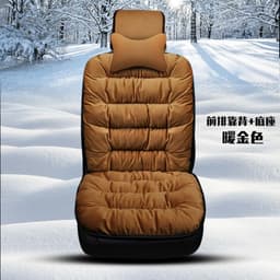 image-Plush winter car seat cushion three pieces down cotton full car cover cushion cover thick universal car cushion wool cushion winter