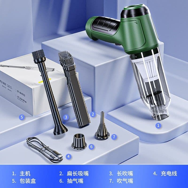 image-High-Power Dual-Use Handheld Car Vacuum Cleaner - Silver Gray 120W