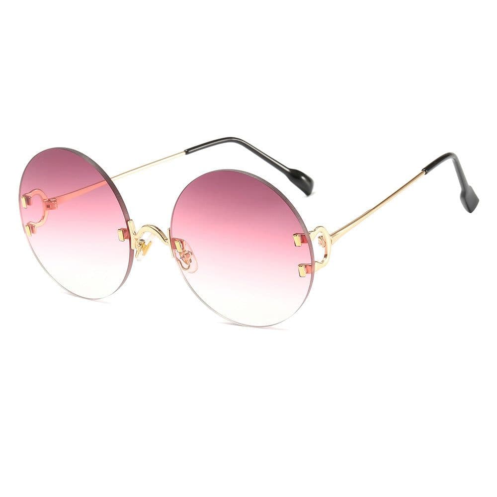 image-Jimila Round Frameless Sunglasses - Gold Metal UV400