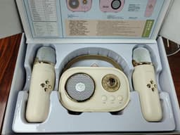 image-Douyin Bluetooth Wireless Karaoke Microphone for Kids - Double Wheat Yellow (50 characters)