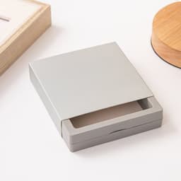 image-Jewelry Ring Storage Box - Orange Cardboard 11x11cm