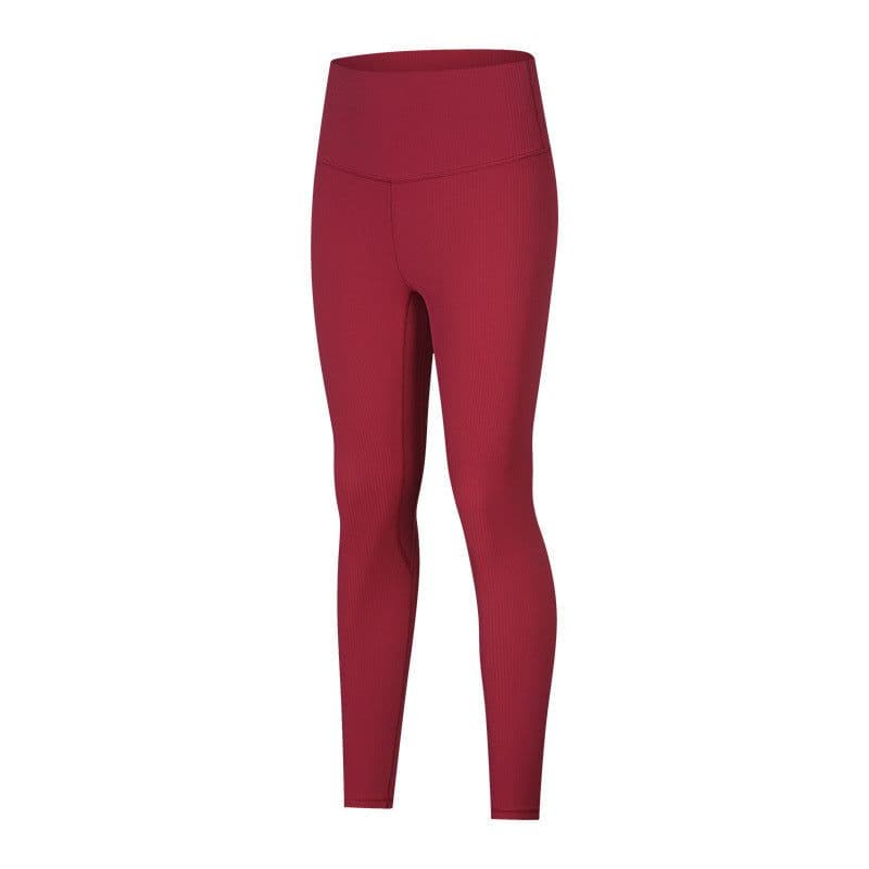 image-SPR Women's Ribbed Yoga Tights - High-Elastic