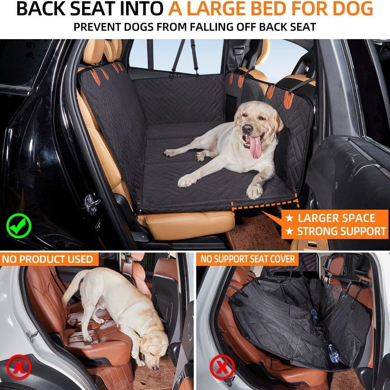 image-Car Pet Mat Dog Back Seat Extender Black 132x160cm