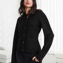 image-Knitted Cardigan Jacket Women - Round Neck Sweater Top