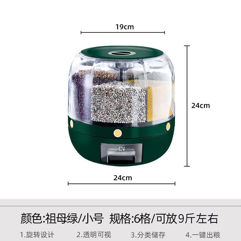 image-Rice Storage Container - Rotating Grain Box Sealed