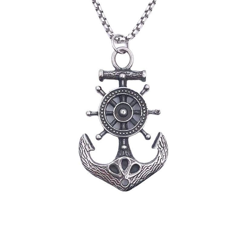image-Steel Soul Anchor Pendant Necklace - Titanium Steel Retro
