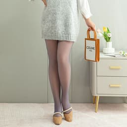 image-Women's Thickened Nylon Pantyhose - Black Plus Size