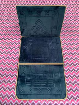 image-Sky Blue Polyester Folding Prayer Mat - 55*145CM Portable
