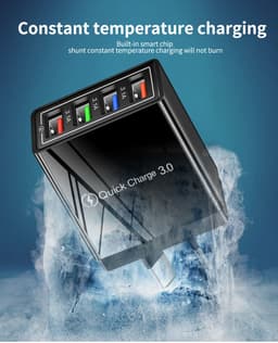 image-AU 4USB Mobile Phone Charger 3.1A Multi-Port European Head