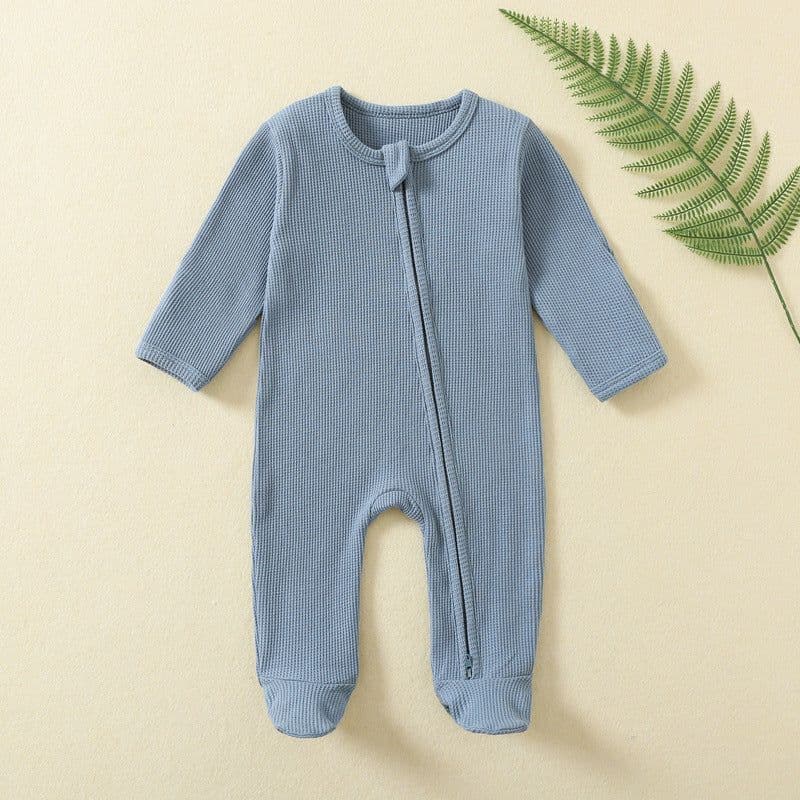 image-KDFN Baby Jumpsuit Long Sleeve Zipper Pale Pink
