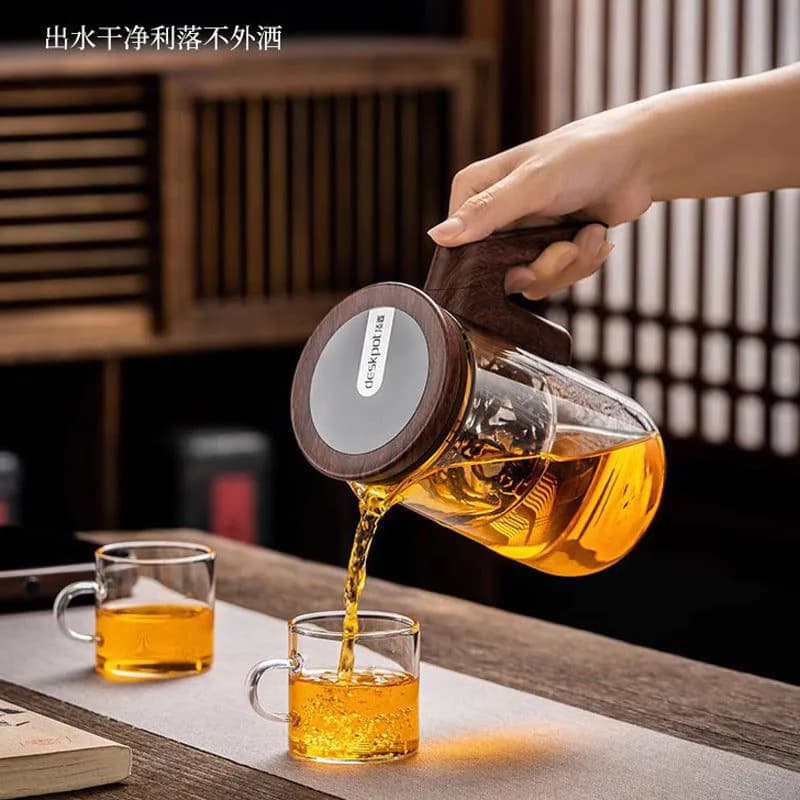 image-Smart Magnetic Teapot with Automatic Filter - Glass Top