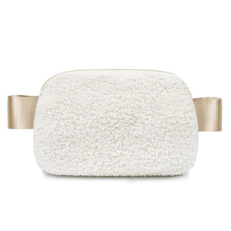 image-Autumn and winter LULU same outdoor sports plush running pocket sports Lulu lambswool pocket Messenger chest bag