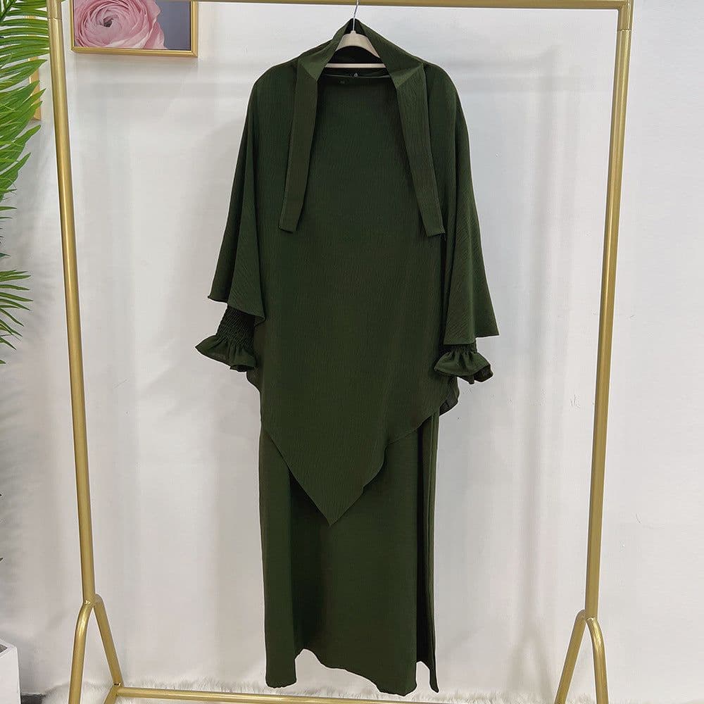 image-Loriya Dress with Headscarf - Dark Brown Polyester Sleeveless