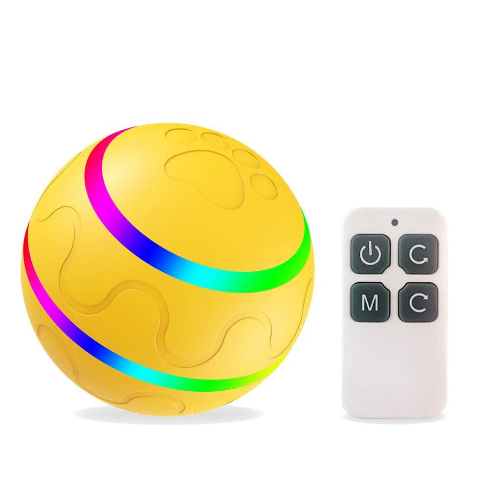 image-DICWAY Automatic Electric Dog Toy - Orange Silica Gel Smart Ball