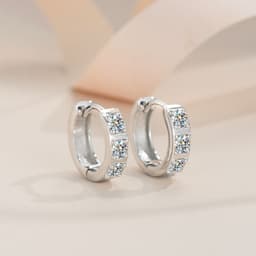 image-Sterling Silver S925 Moissanite Earrings
