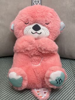 image-Breathing Bear Plush Toy - Dark Gray 30cm Soothing