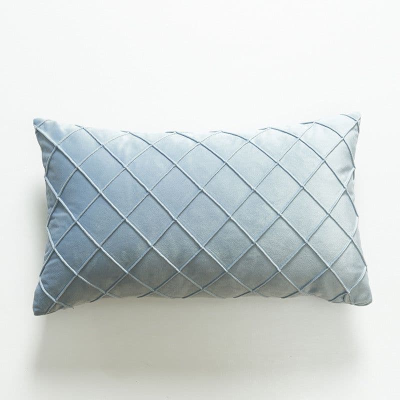 image-Dutch Velvet Plaid Waist Pillow Purple 30×50cm