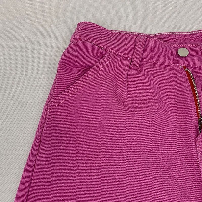 image-Purple Straight-Leg High-Waisted Pants