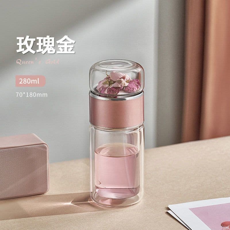 image-Ready-Made Double-Layer Tea Cup - Glass Insulated