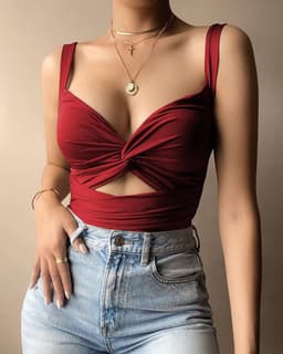 image-European & American V-Neck Vest Top - Summer XL Women's Elastic