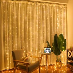 image-Cross-border LED Copper Wire Waterfall Curtain Light String Christmas Wedding Bedroom USB Remote Control Decorative Light with Hook