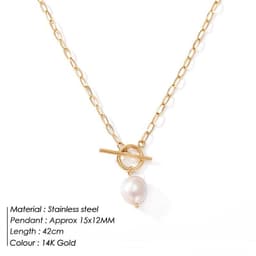 image-e-Manco Baroque Pearl Necklace Rose Gold