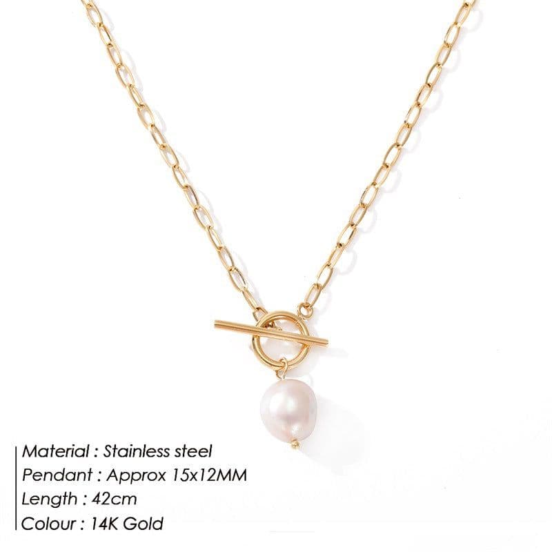 image-e-Manco Baroque Pearl Necklace Rose Gold
