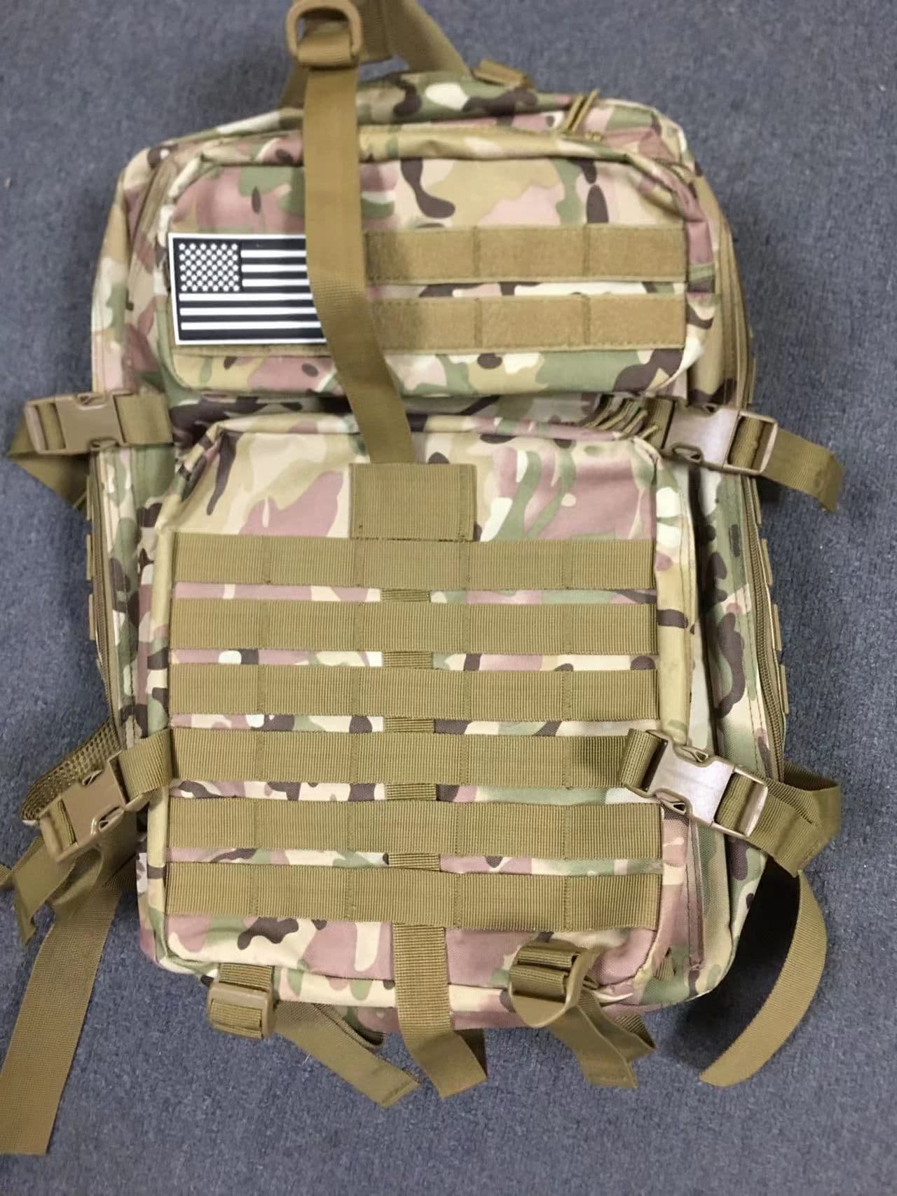 image-Okali 36-55L Tactical Backpack - MOLLE Expandable, Camping, Hiking, Oxford Cloth