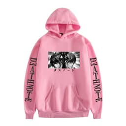 image-Death Note Cartoon Hoodie Large Pocket Velvet Sweatshirt Winter - Khaki A