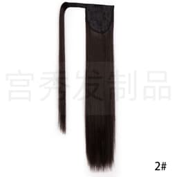 image-European and American wig ponytail straight hair extension Velcro chemical fiber ponytail female wig ponytail hair