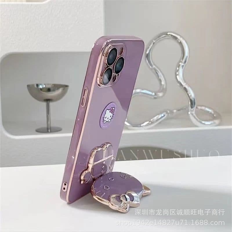 image-iPhone 14/13 Pro Max Cat Makeup Mirror Phone Case - Protective Cover with Lens Film