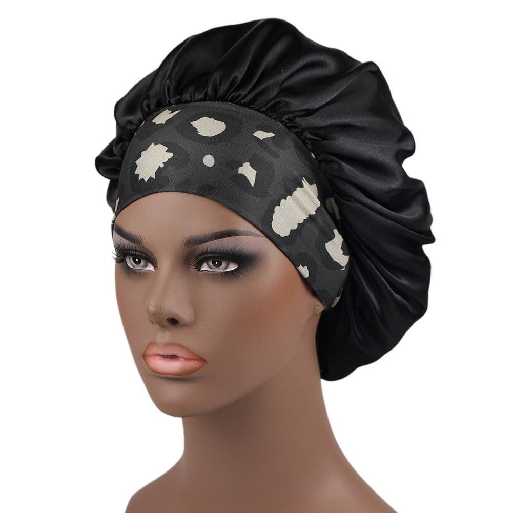 image-Amazon hot selling wide strip wide brim high elastic headband night cap ladies chemotherapy cap hair care cap