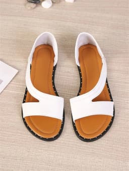 image-Women's Roman Sandals - White Fish Mouth Size 43