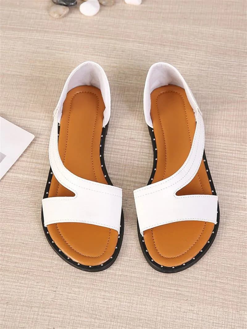image-Women's Roman Sandals - White Fish Mouth Size 43