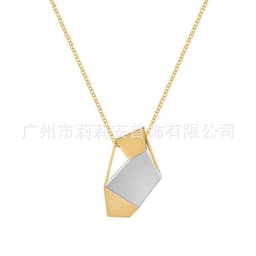 image-18K Gold Plated Meteorite Pendant - Hollow Color Block Design - Personalized Necklace P223327