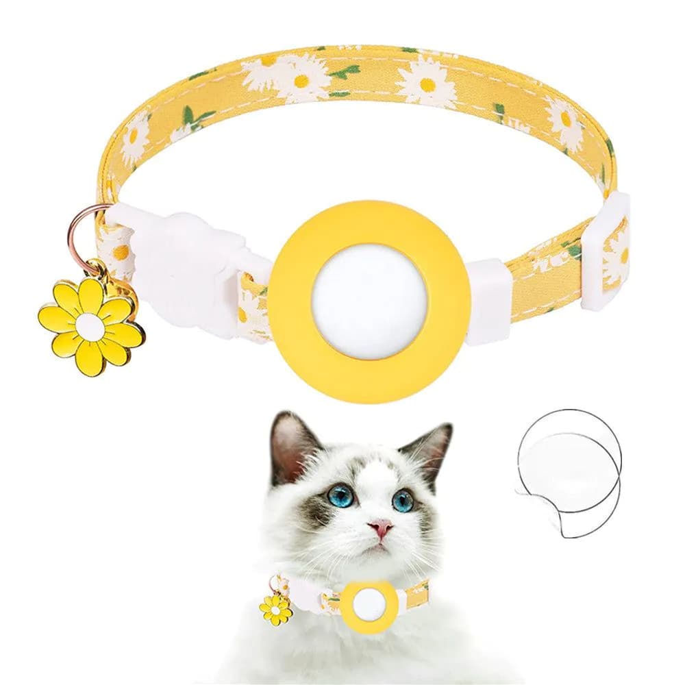 image-Airatg Dog Collar with Bell - Blue Daisy