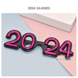 image-2024 Digital Glasses Cross-border New Year's Eve Party Decoration Christmas Glasses Digital Funny Sunglasses