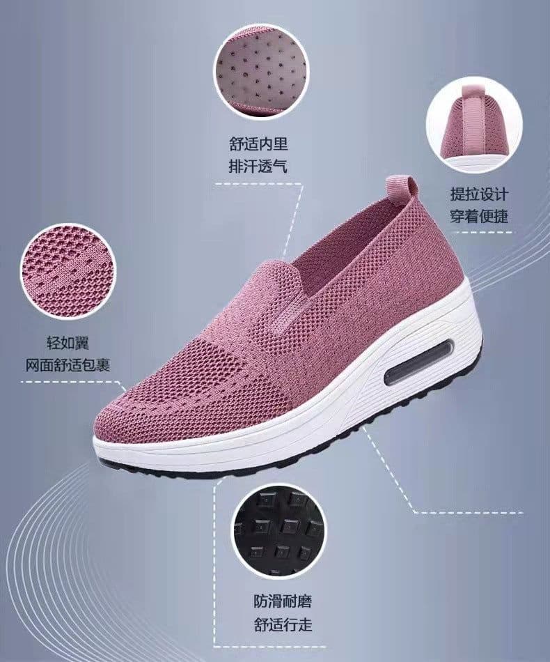 image-Rocking shoes women's new Japanese style slip-on thick-soled air-cushion shoes 2023 fashion dance shoes soft-soled comfortable women's shoes